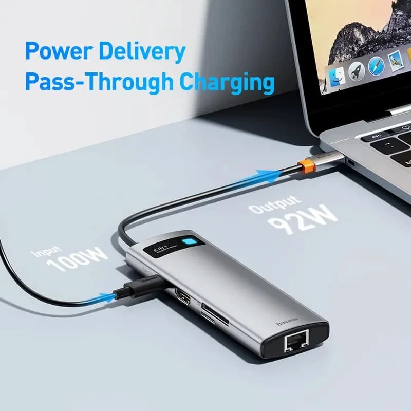 Hub USB-C 4K 60Hz z HDMI, Ethernet in PD 100W