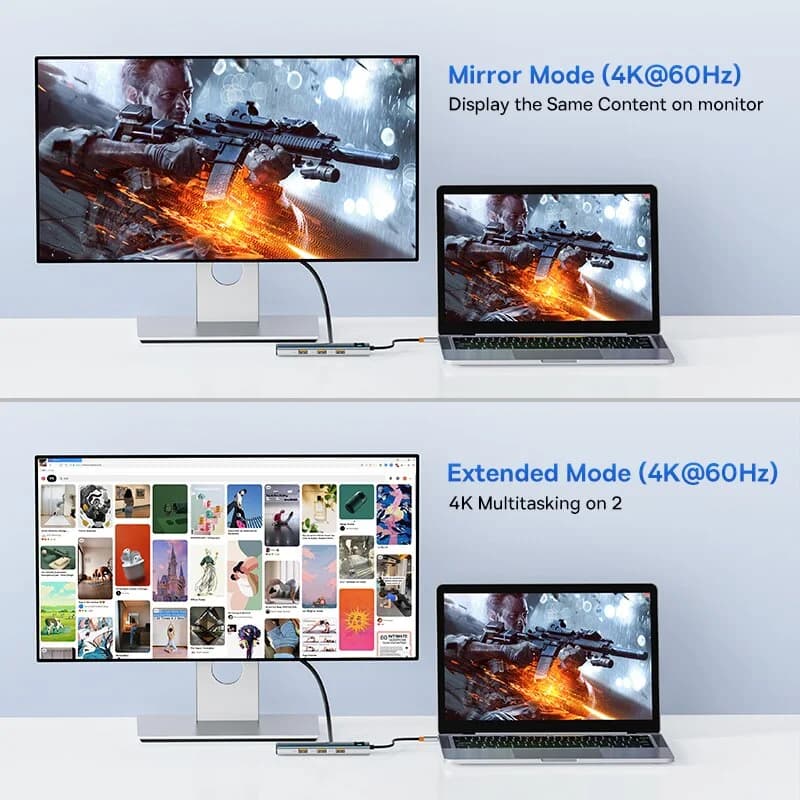 USB-C hub s HDMI 4K, Ethernetom in PD 100W